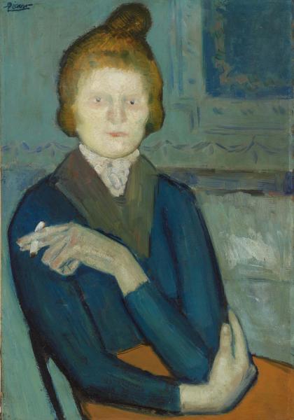 Picasso 1901 Young Woman Holding a Cigarette